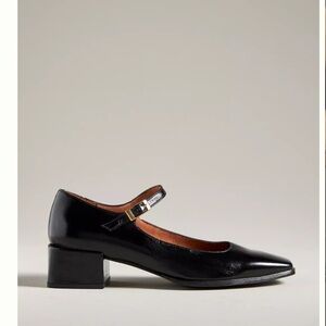 Maeve Anthropologie The Ainsley Mary Jane Block Heels Black with box